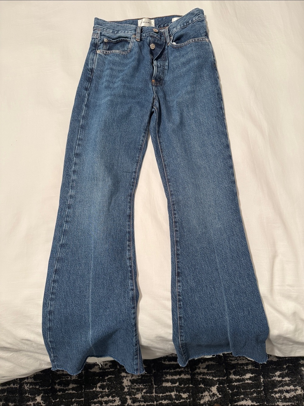 Frame Denim Medium Blue Wide-Leg Jeans